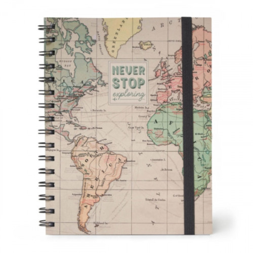 CAHIER A SPIRALE TO TRAVEL IS TO LIVE LIGNE LARGE A5