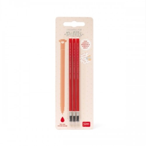 STYLO A ENCRE GEL EFFACABLE - 3 RECHARGES ROUGE