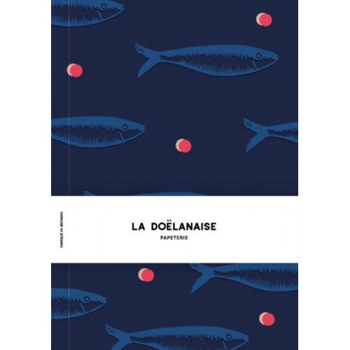 CAHIER A5 SOUPLE 96 PAGES BLANCHES - SARDINES BLEUES