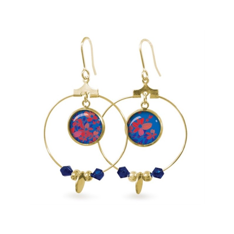 LES PARISIENNES BOUCLES D OREILLES RITA ACIER CHIRURGICAL OR – FLORALIES