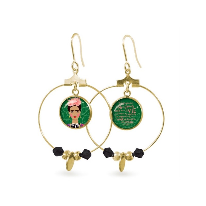 LES PARISIENNES BOUCLES D OREILLES RITA ACIER CHIRURGICAL OR – FRIDA