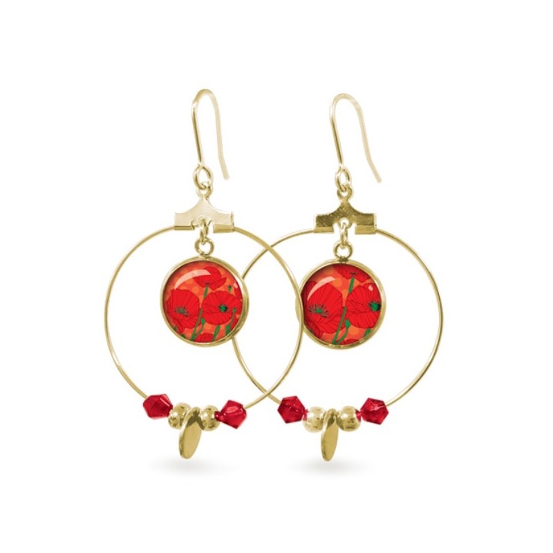 LES PARISIENNES BOUCLES D OREILLES RITA ACIER CHIRURGICAL OR – POPPY