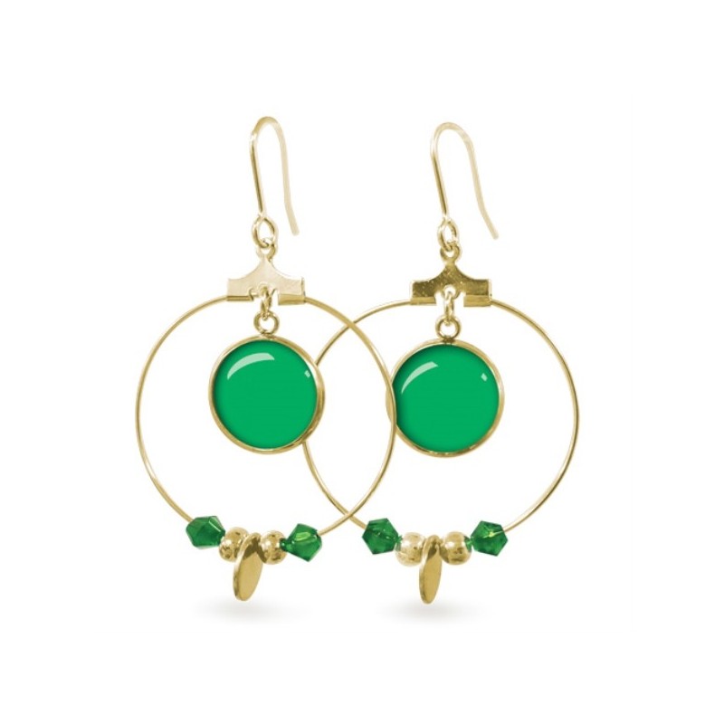 LES PARISIENNES BOUCLES D OREILLES RITA ACIER CHIRURGICAL OR – PRINTEMPS