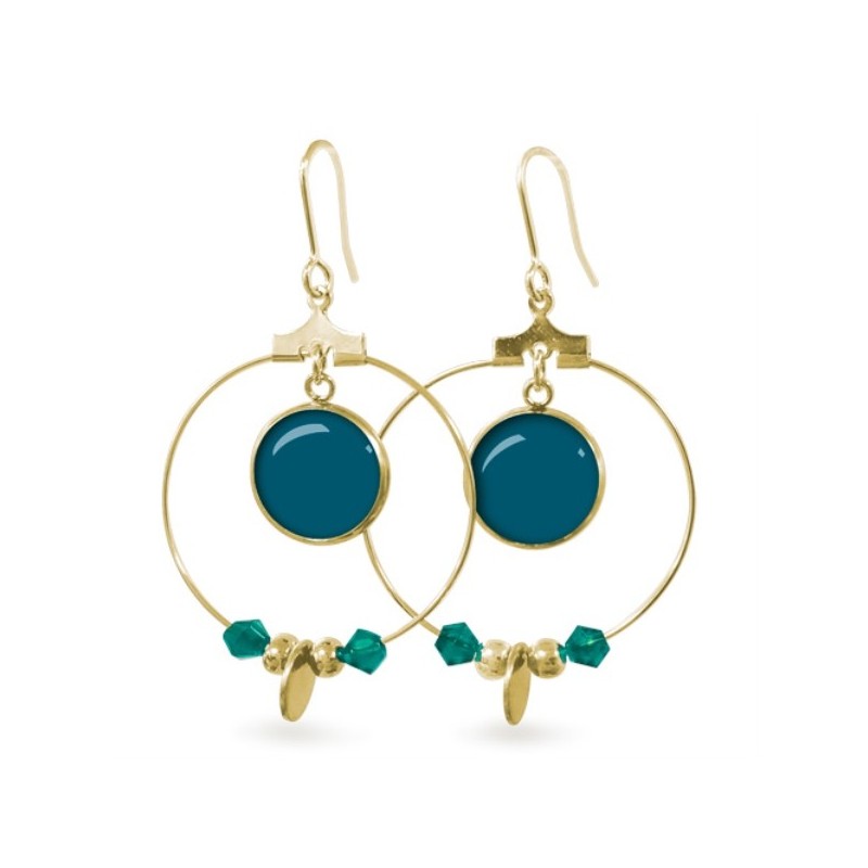 LES PARISIENNES BOUCLES D OREILLES RITA ACIER CHIRURGICAL OR – CANARD