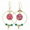 LES PARISIENNES BOUCLES D OREILLES RITA ACIER CHIRURGICAL OR – EUCALYPTUS