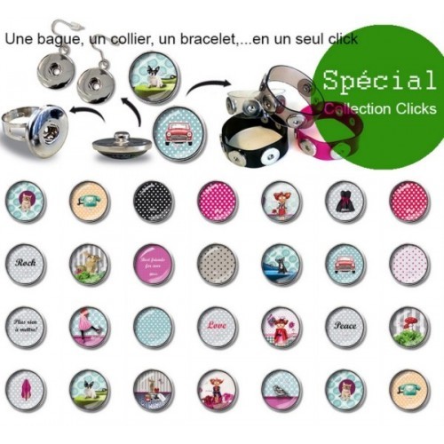 CLICK * 1 10 MM POUR BRACELET BOUCLE OREILLE BAGUE