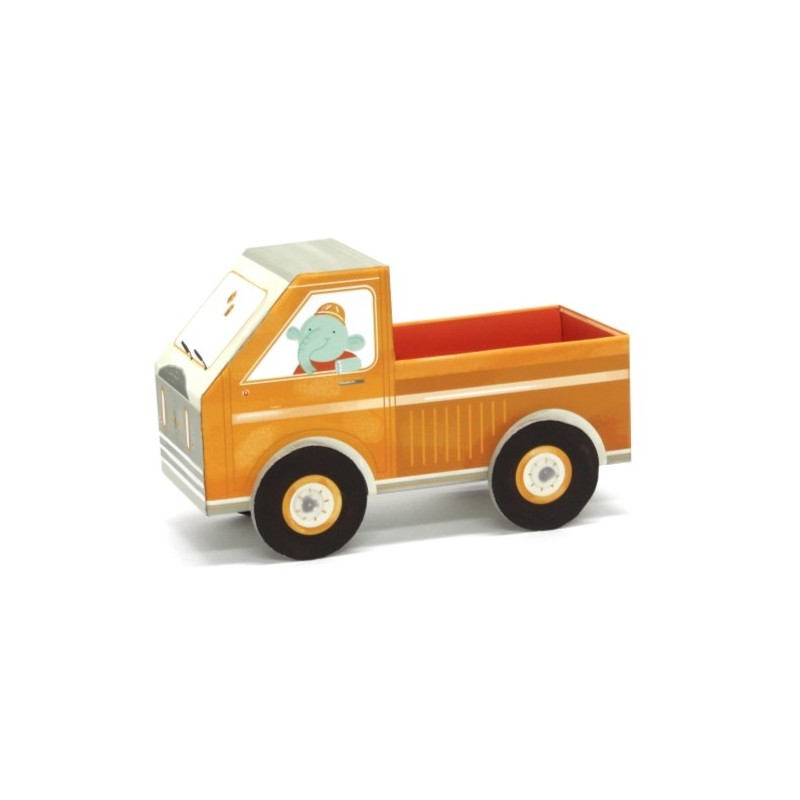 CAMIONNETTE A REMORQUE 3D A PLIER 15 X 6 X 9 CM