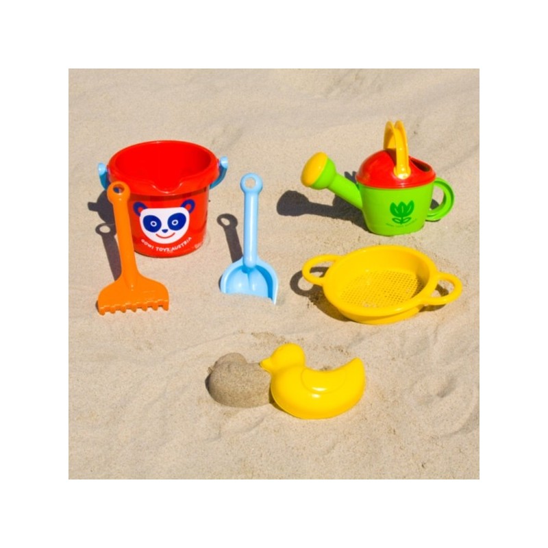 ENSEMBLE SCEAU ANIMAL 16 CM, TAMIS, ARROSOIR, PELLE, RATEAU