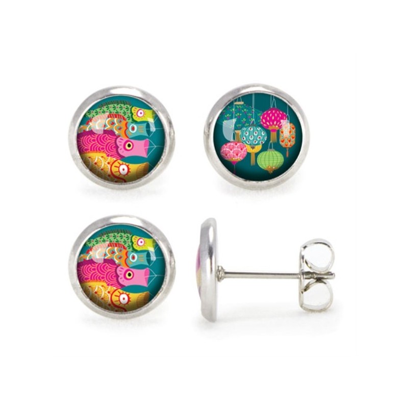 LES MINIS BOUCLES D OREILLES CLIPS - KOINOBORI CHOCHIN