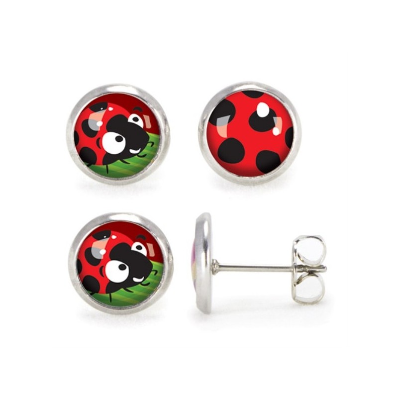 LES MINIS BOUCLES D OREILLES CLIPS - COCCINELLE POIS