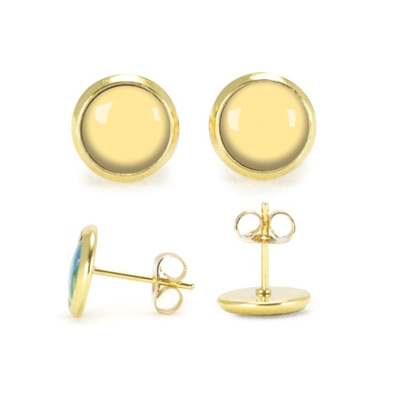 LES PARISIENNES BOUCLES D OREILLES PUCES ACIER CHIRURGICAL OR – VANILLE