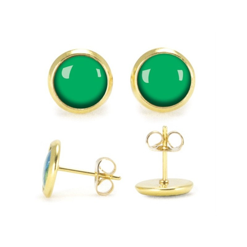 LES PARISIENNES BOUCLES D OREILLES PUCES ACIER CHIRURGICAL OR - PRINTEMPS