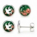 LES MINIS BOUCLES D OREILLES CLIPS - COLOMBE ET RAMEAUX