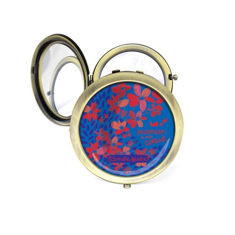 LES PARISIENNES MIROIR DE POCHE BRONZE - FLORALIES