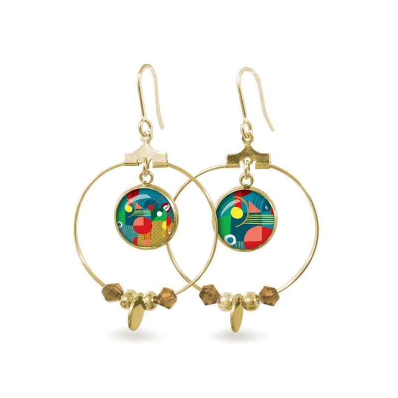 LES PARISIENNES BOUCLES D OREILLES RITA ACIER CHIRURGICAL OR – WOODSTOCK