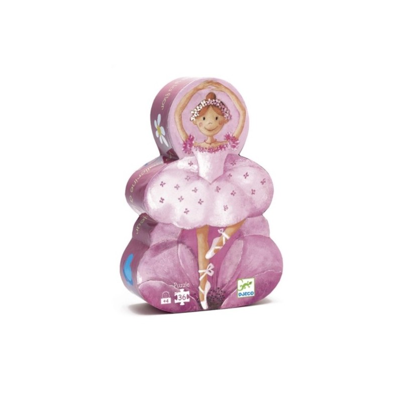 PUZZLE 36 PIECES SILHOUETTE BALLERINE A FLEURS