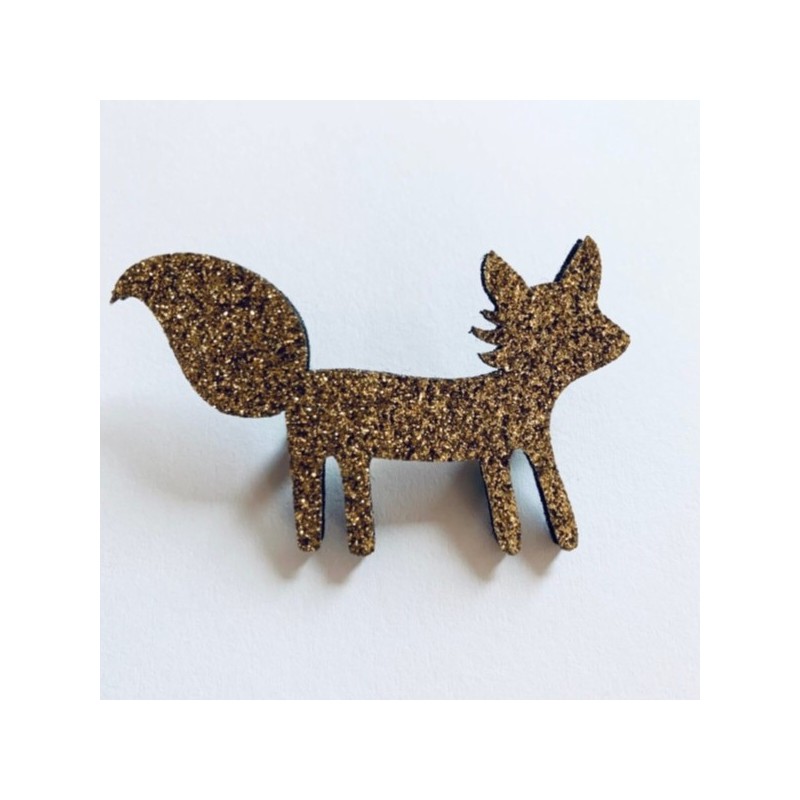 PIN'S FEUTRINE PAILLETEE - RENARD - DORE