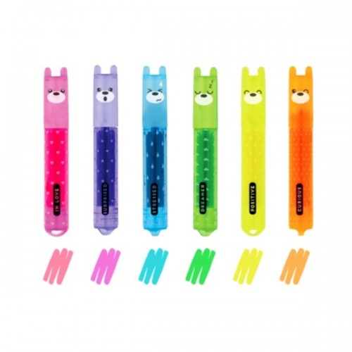 SET DE 6 MINI SURLIGNEURS TEDDY&#039;S MOOD