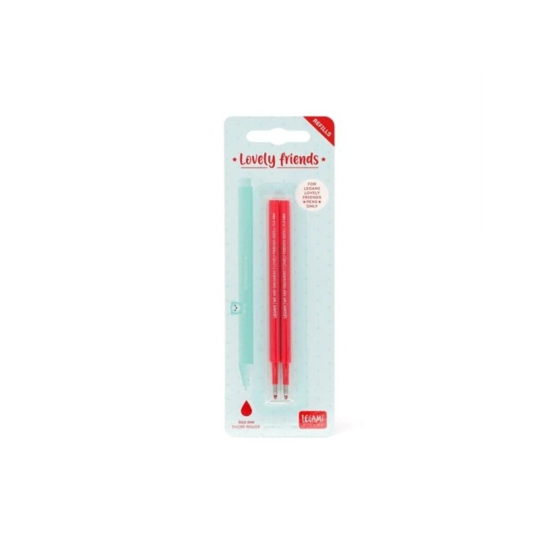 STYLO LOVELY FRIENDS - 2 RECHARGES ROUGE 0.5