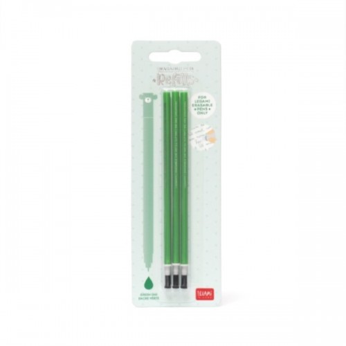 STYLO A ENCRE GEL EFFACABLE - 3 RECHARGES VERT