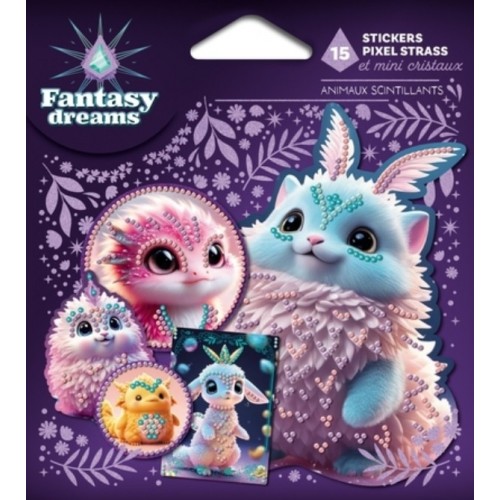 STICKERS EN PIXEL STRASS ET MINI CRISTAUX - ANIMAUX SCINTILLANTS