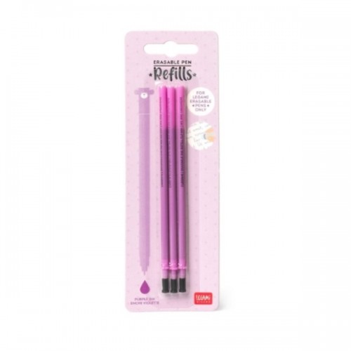 STYLO A ENCRE GEL EFFACABLE - 3 RECHARGES VIOLET
