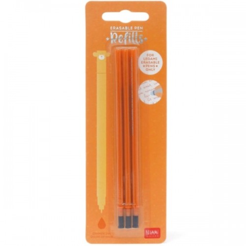 STYLO A ENCRE GEL EFFACABLE - 3 RECHARGES ORANGE