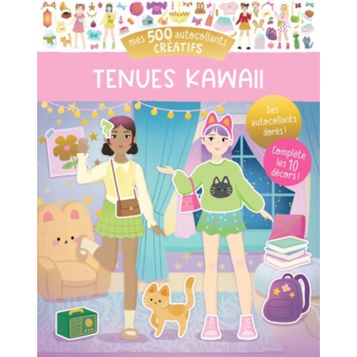 MES 500 AUTOCOLLANTS CREATIFS - TENUES KAWAII