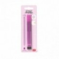 STYLO A ENCRE GEL EFFACABLE - 3 RECHARGES VIOLET