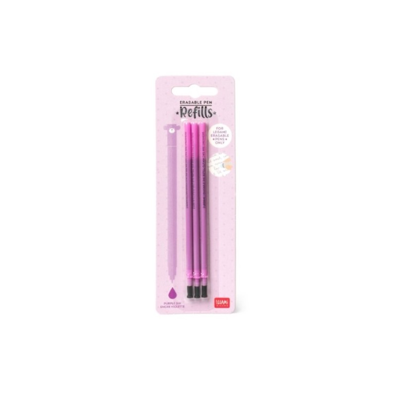 STYLO A ENCRE GEL EFFACABLE - 3 RECHARGES VIOLET