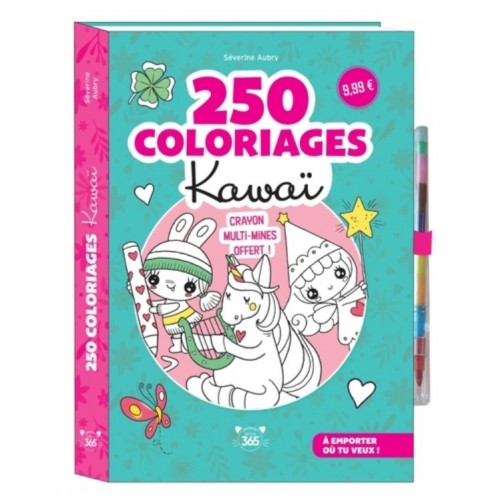 250 COLORIAGES KAWAI - CRAYON MULTI-MINES OFFERT