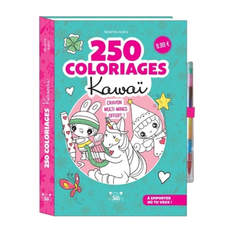 250 COLORIAGES KAWAI - CRAYON MULTI-MINES OFFERT