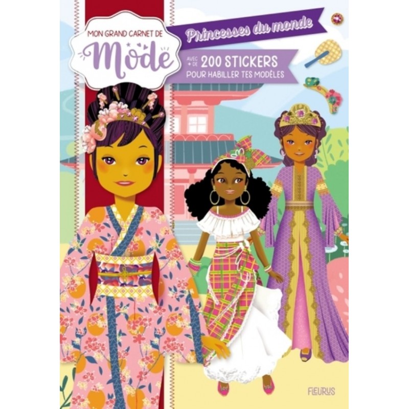 CARNET DE MODE - AUTOCOLLANTS - PRINCESSES