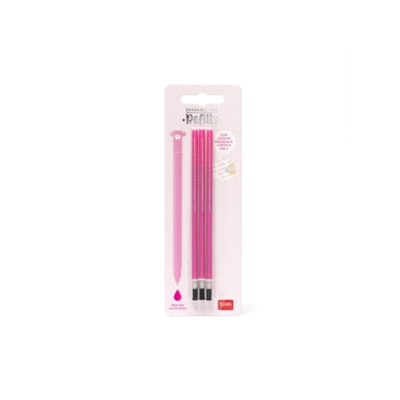 STYLO A ENCRE GEL EFFACABLE - 3 RECHARGES ROSE